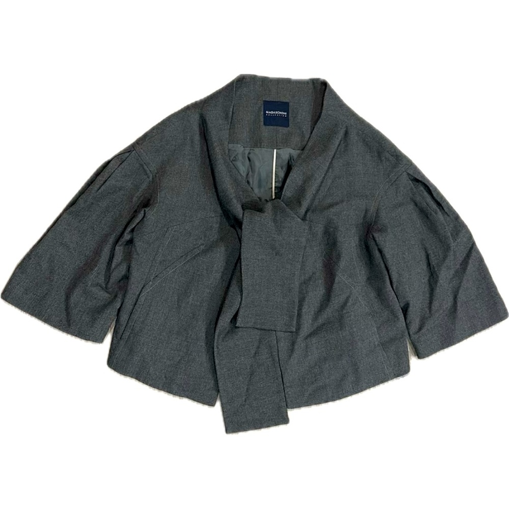 MAGASCHONI COLLECTION wool swing coat with neck tie